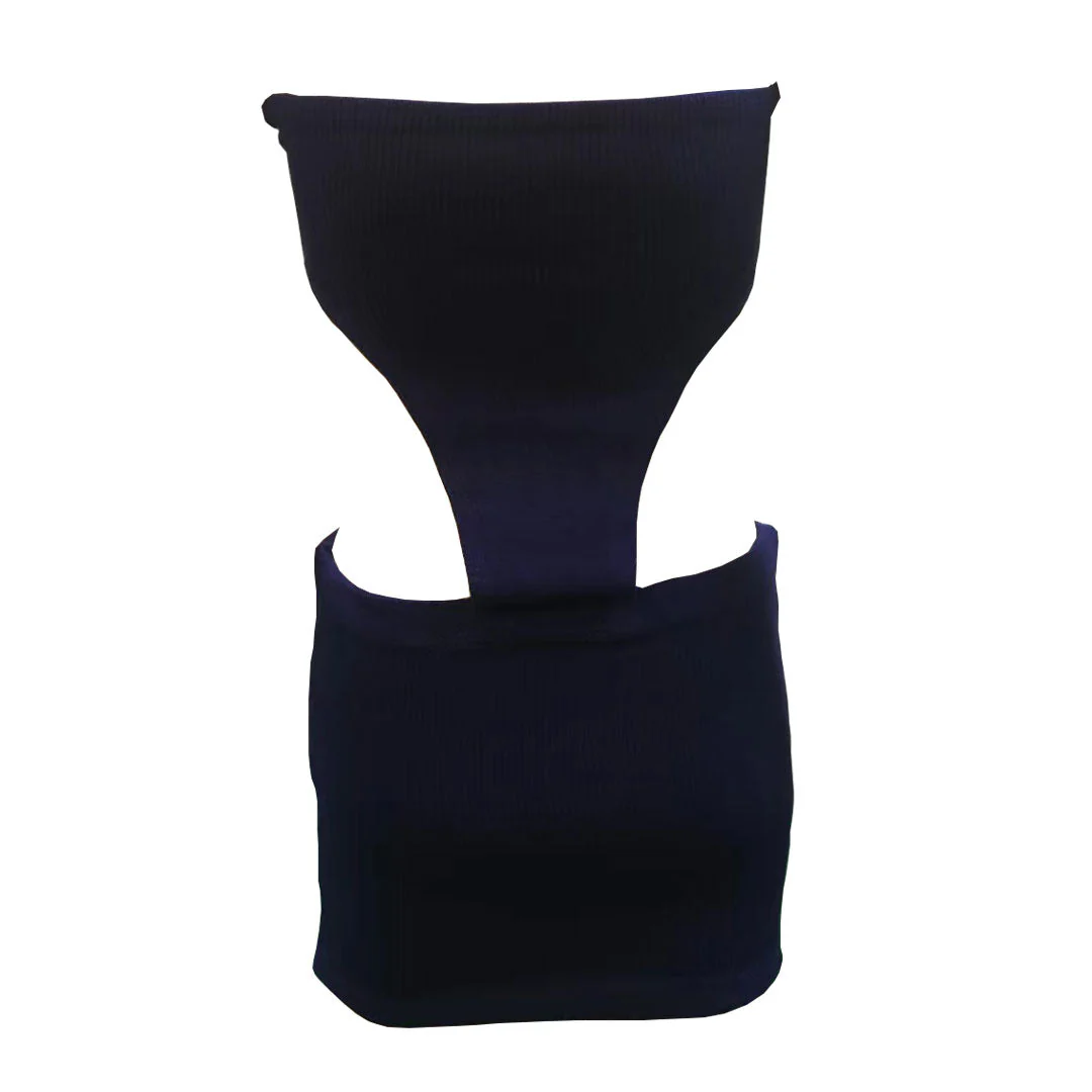 Alluring Cut Out Bodycon Strapless Mini Dress - Navy Blue - Image 4