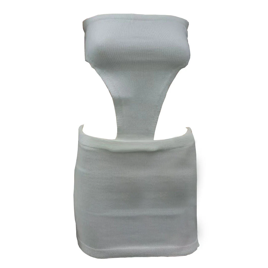 Alluring Cut Out Bodycon Strapless Mini Dress - White - Image 4