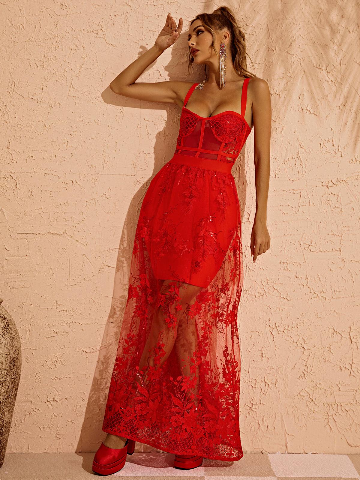 Amirah Maxi Dress In Red - Image 3