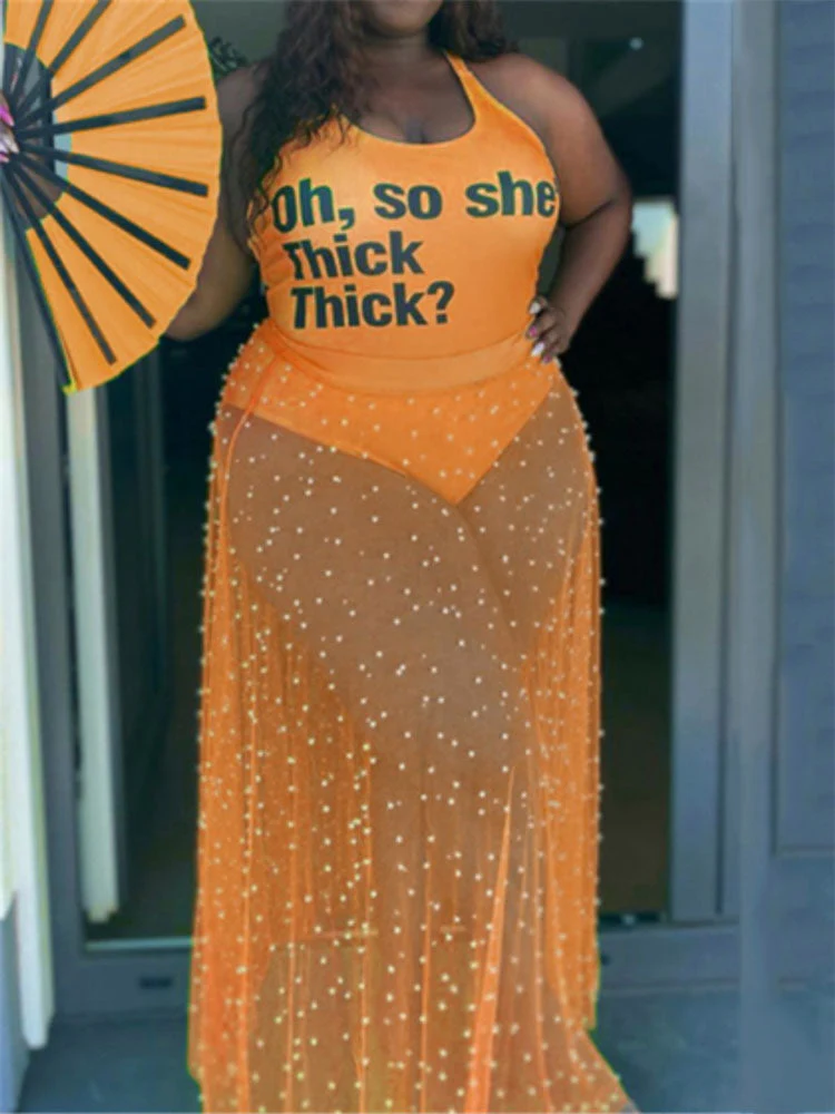 Bodysuit Tops Sheer Tulle Skirt Sets - Image 4