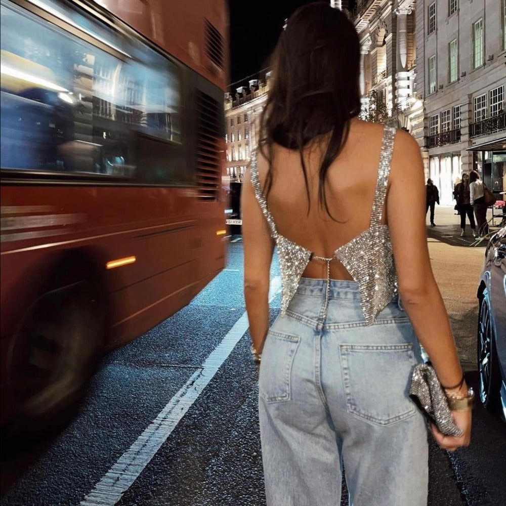 Gala Diamond Sparkle Chainmail Top - Image 5