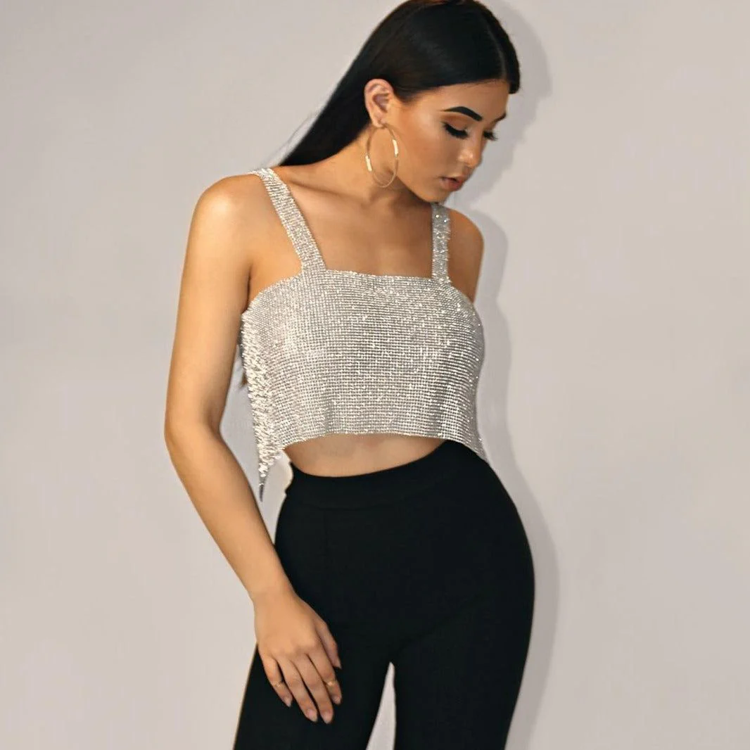 Gala Diamond Sparkle Chainmail Top - Image 9