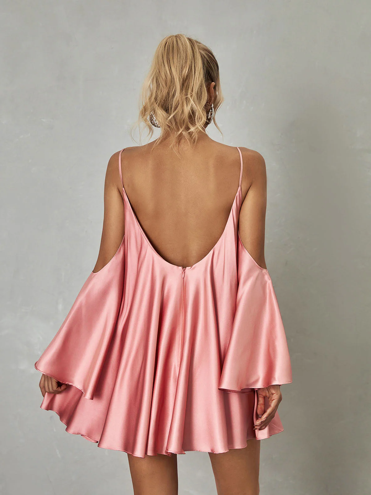 Kellyanne Spaghetti Satin Mini Dress - Image 5