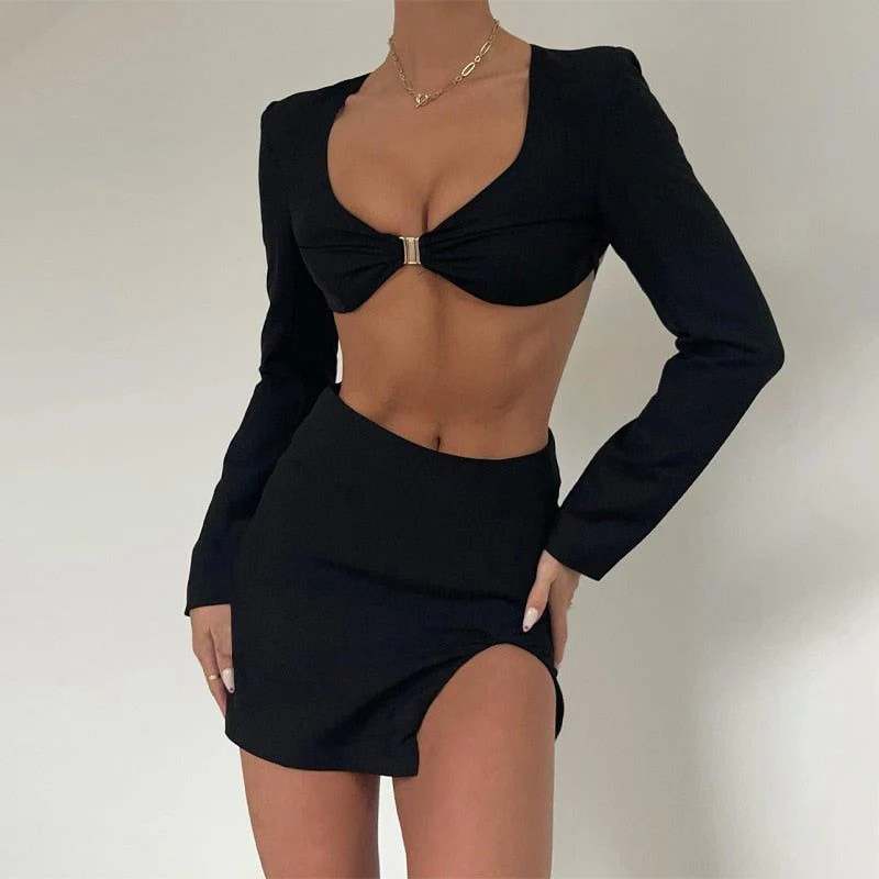 Kylie Backless Crop Top & Mini Skirt Set - Image 4