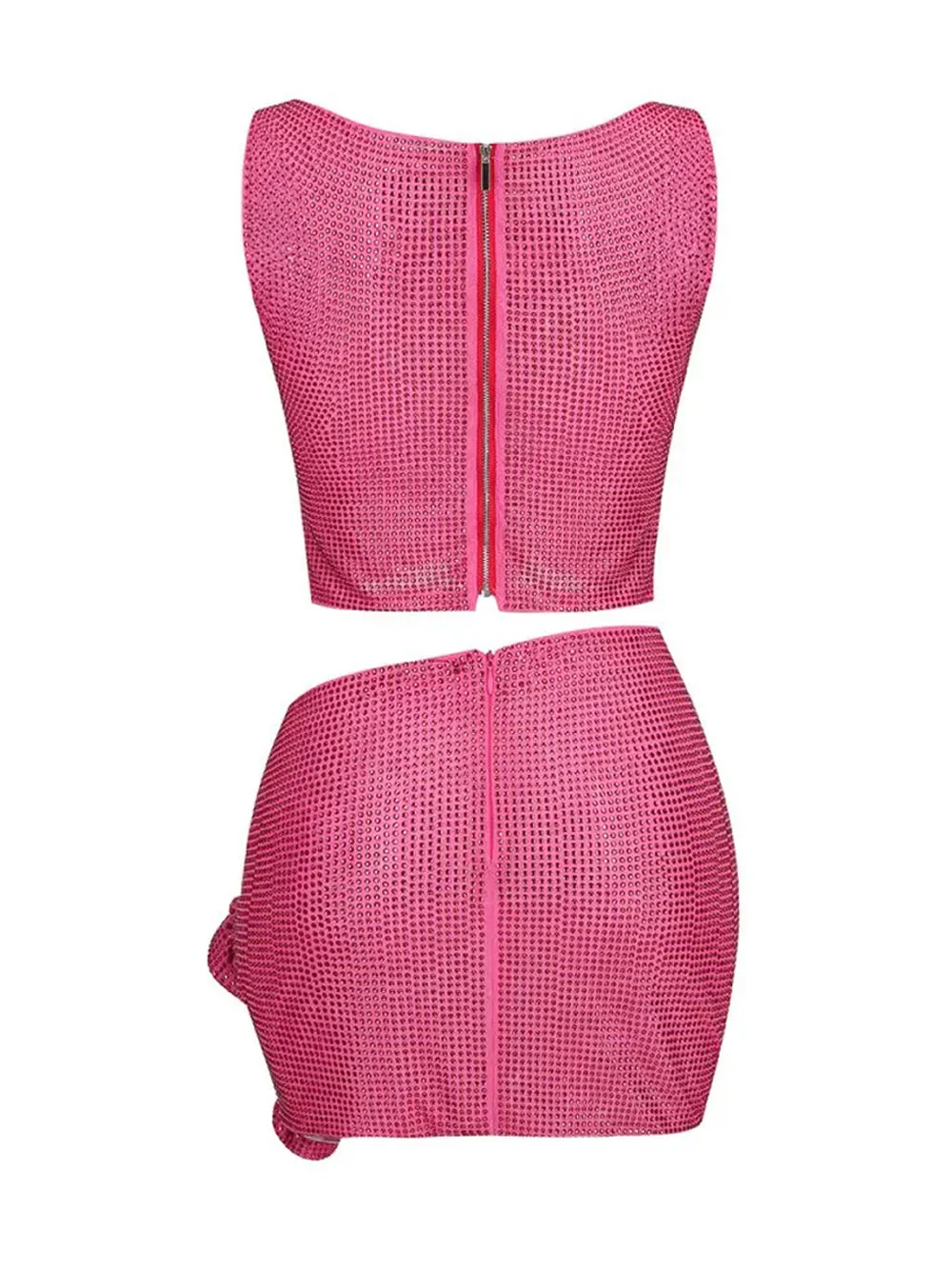LINNE Cutout Top & Skirt Set in Pink - Image 4