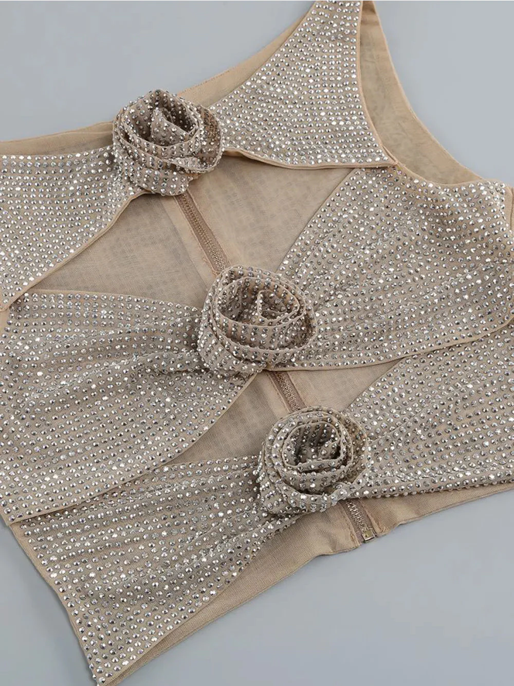 LINNE Cutout Top & Skirt Set in Silver - Image 7