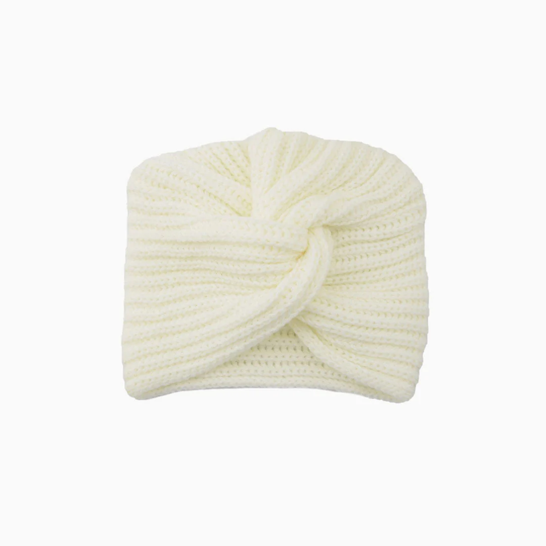 Cozy Me Up Soldi Color Ribbed Twist Front Winter Turban - Image 10