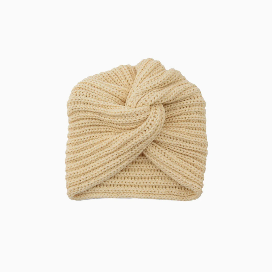 Cozy Me Up Soldi Color Ribbed Twist Front Winter Turban - Image 3