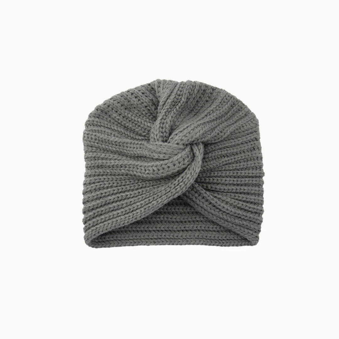 Cozy Me Up Soldi Color Ribbed Twist Front Winter Turban - Image 4