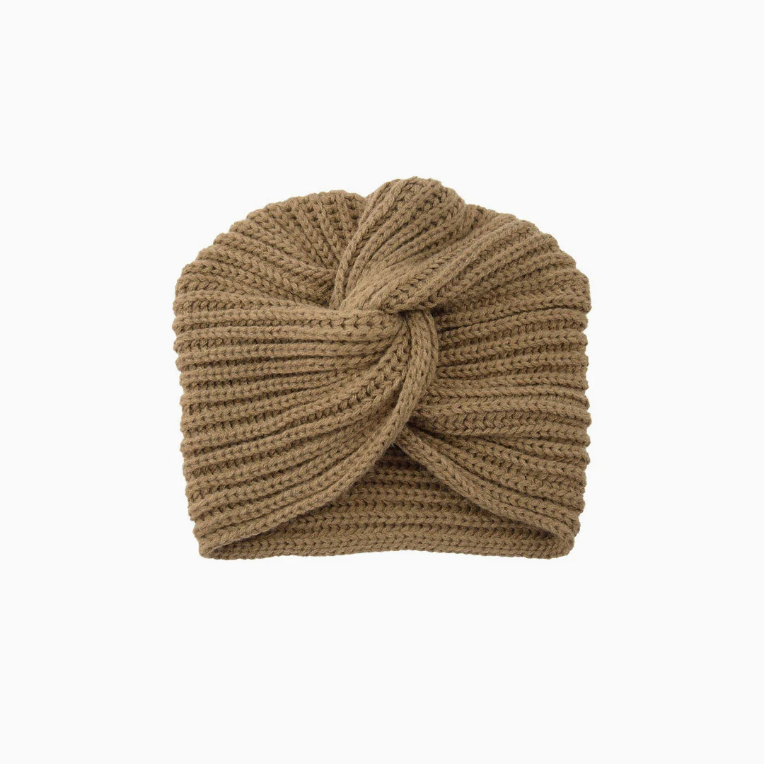 Cozy Me Up Soldi Color Ribbed Twist Front Winter Turban - Image 5