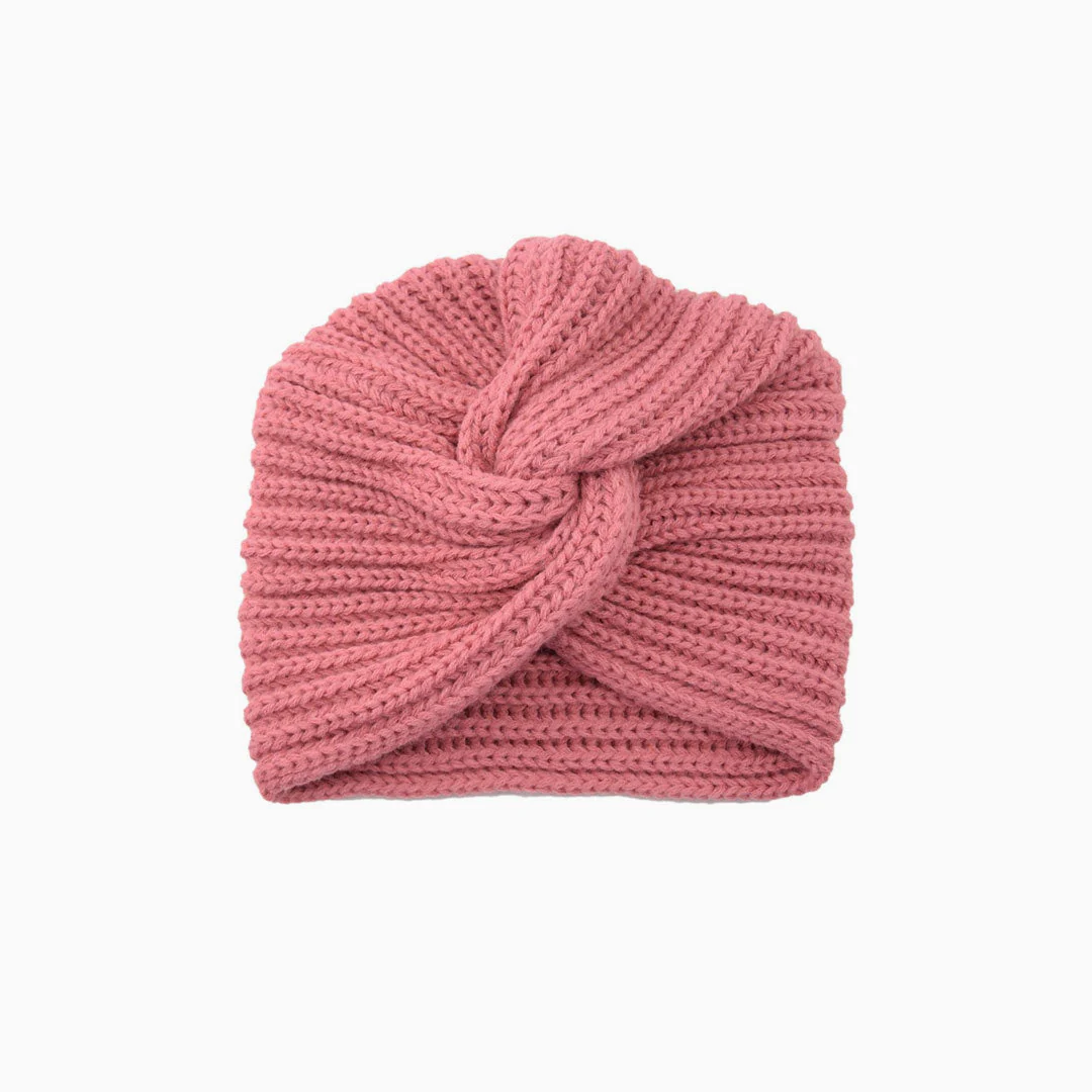 Cozy Me Up Soldi Color Ribbed Twist Front Winter Turban - Image 8