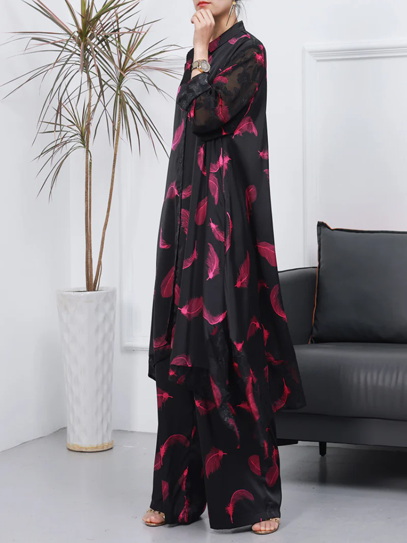 Women Cardigan Wide-leg Pants Co-ords Dress - Image 5