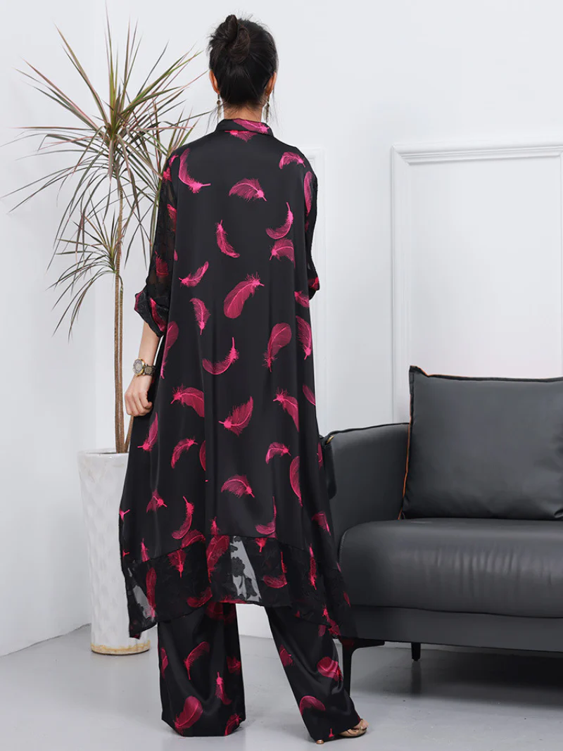 Women Cardigan Wide-leg Pants Co-ords Dress - Image 7