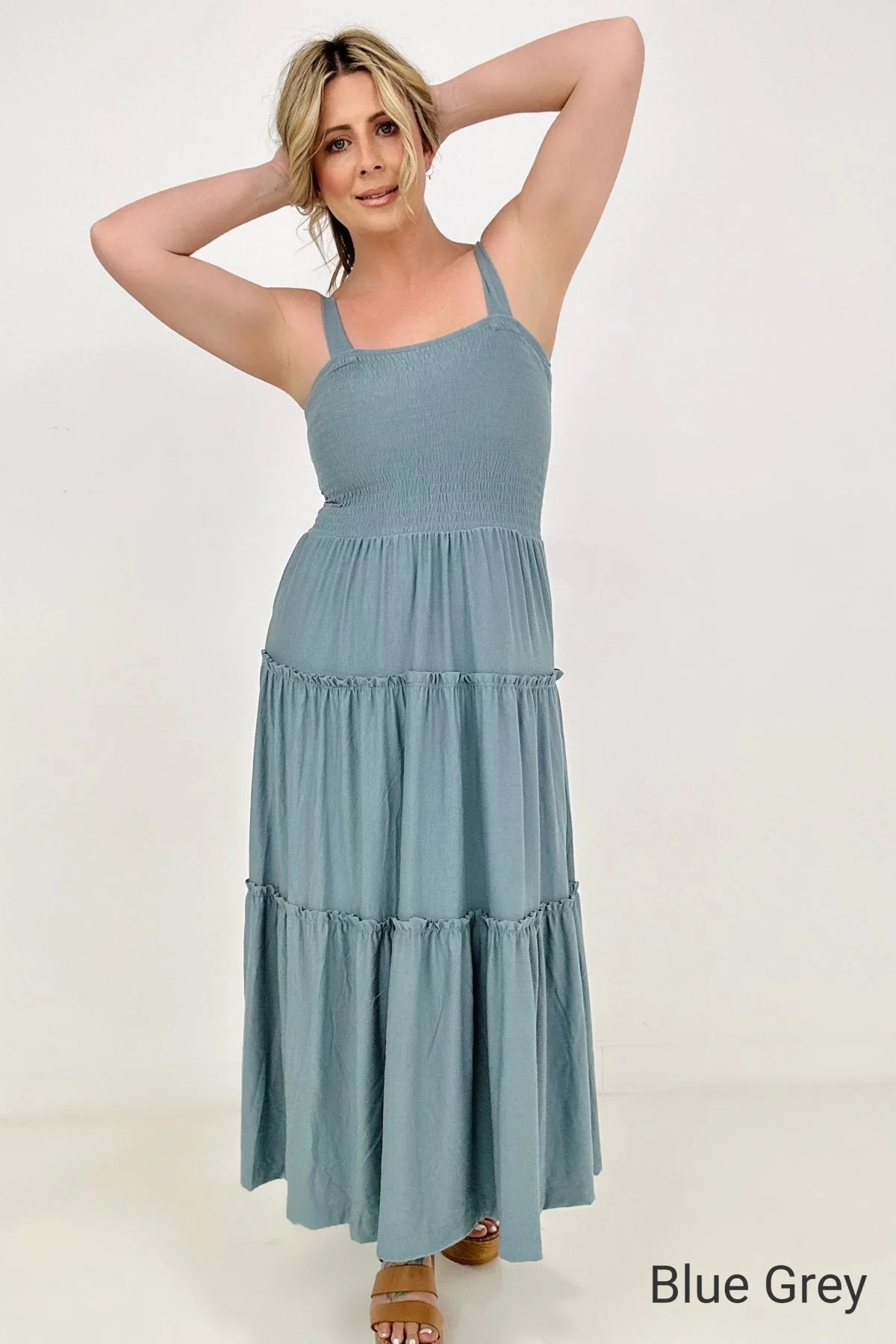 Zenana Smocked Tiered Maxi Dress - Image 4