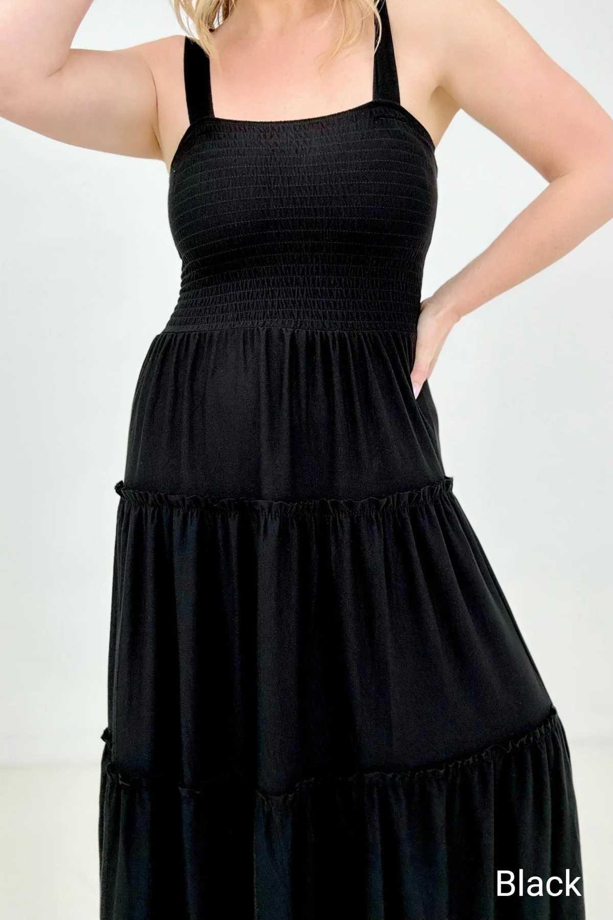 Zenana Smocked Tiered Maxi Dress - Image 5