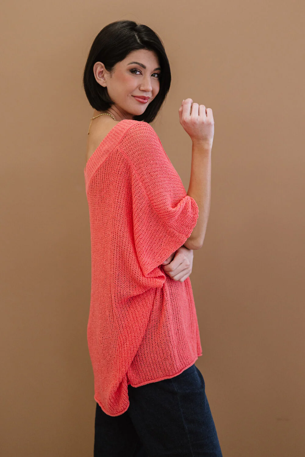 Zenana Lips Are Sealed Full Size Run Openwork Short-Sleeve Sweater - Image 11