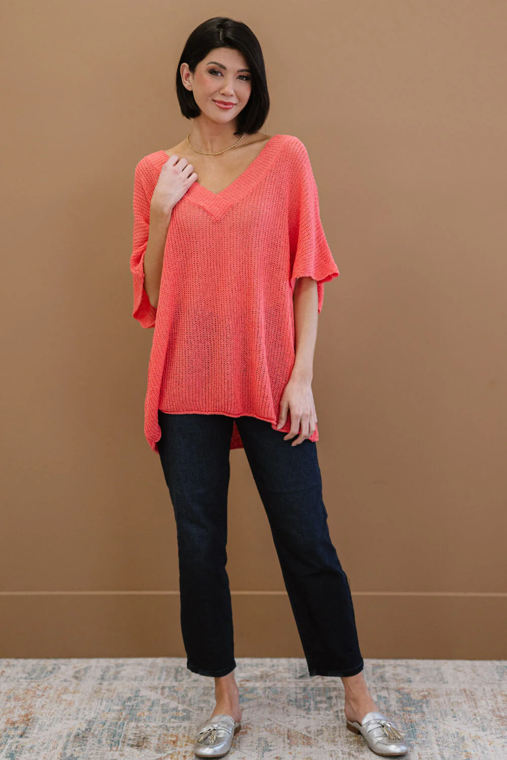 Zenana Lips Are Sealed Full Size Run Openwork Short-Sleeve Sweater - Image 15