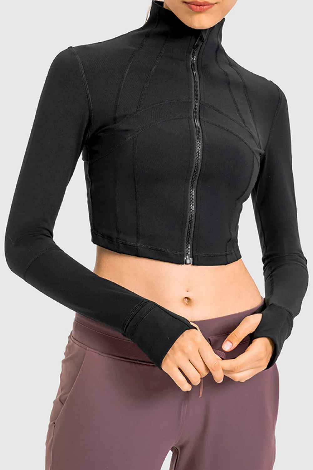 Zip Front Cropped Sports Jacket - Image 14