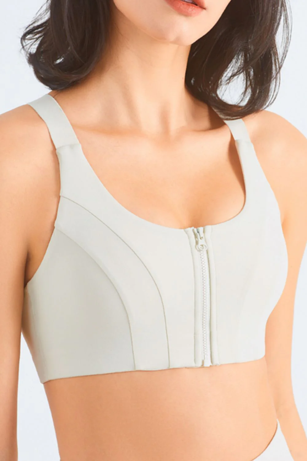 Zip-Up Racerback Sports Bra - Image 12