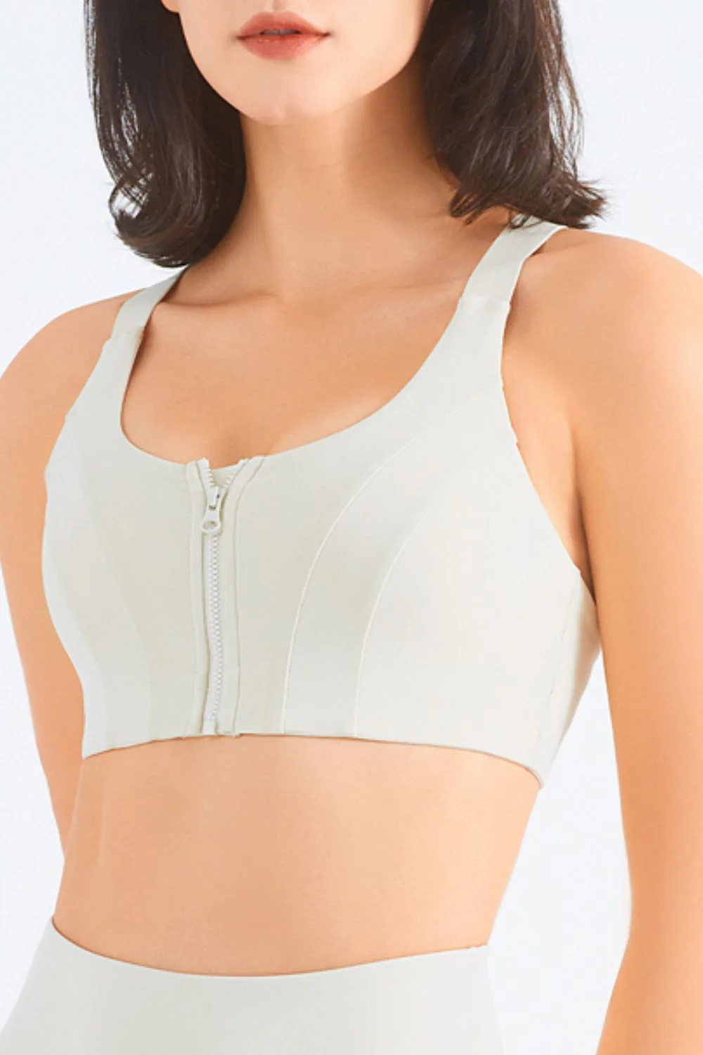 Zip-Up Racerback Sports Bra - Image 15