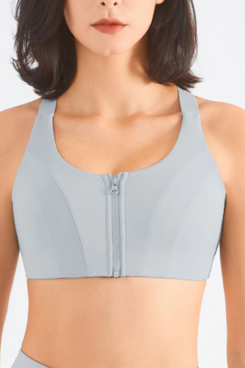 Zip-Up Racerback Sports Bra - Image 16