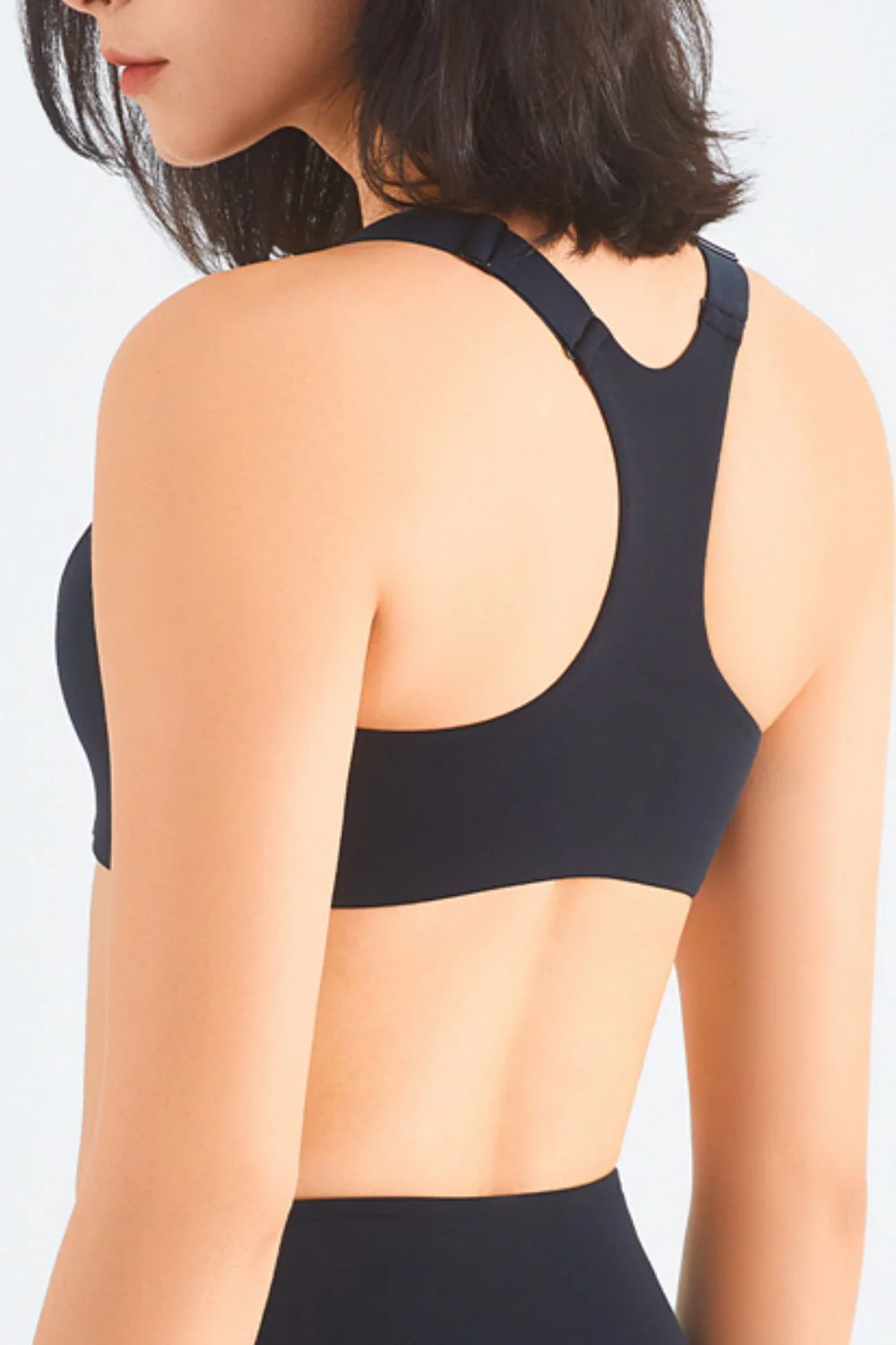 Zip-Up Racerback Sports Bra - Image 6