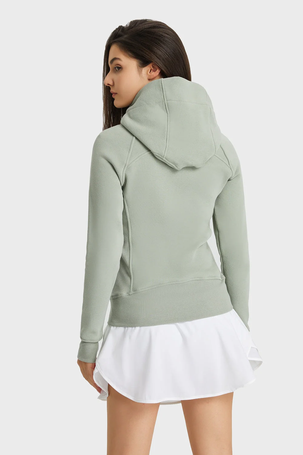 Zip Up Seam Detail Hooded Sports Jacket - Image 11