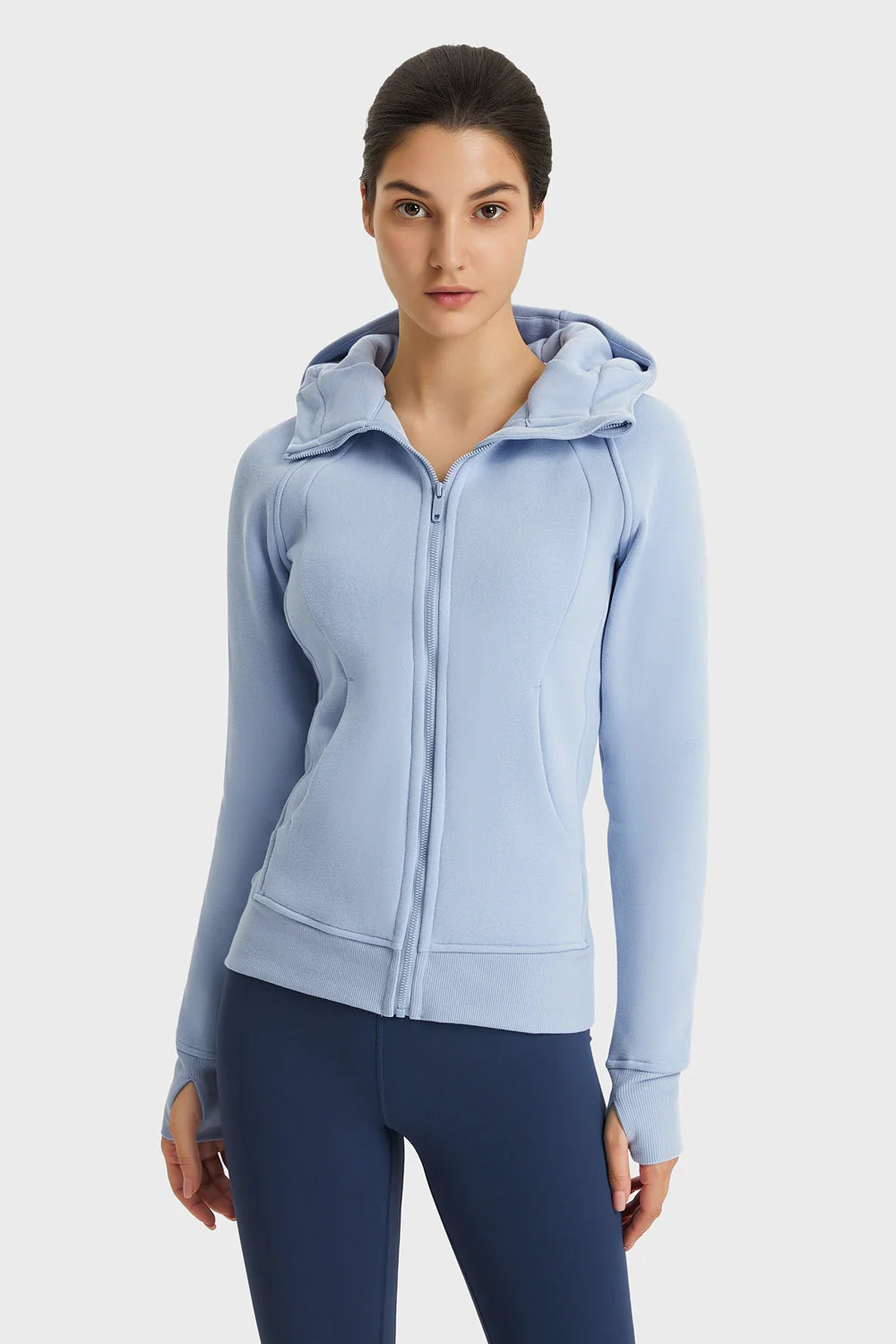 Zip Up Seam Detail Hooded Sports Jacket - Image 13