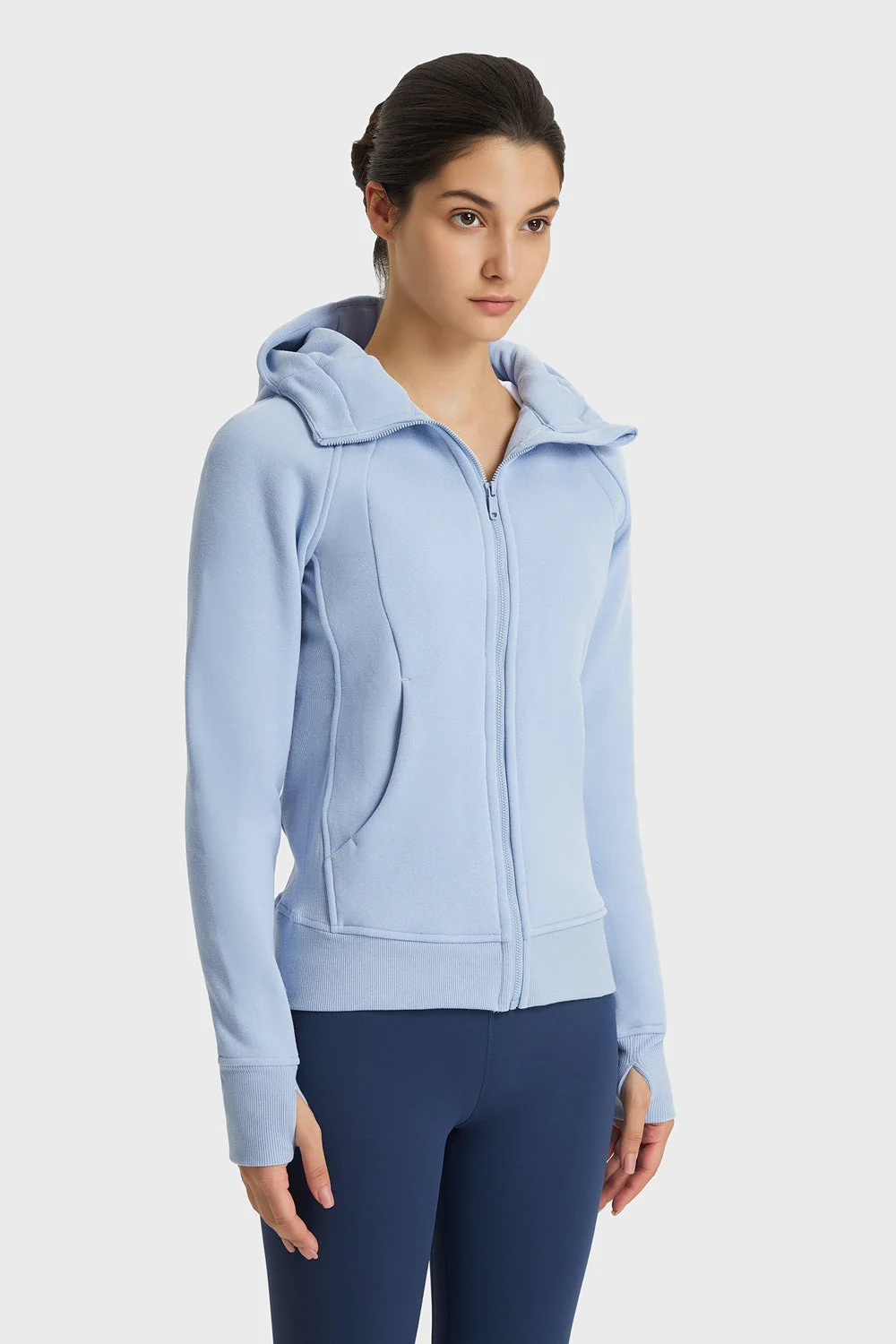 Zip Up Seam Detail Hooded Sports Jacket - Image 15