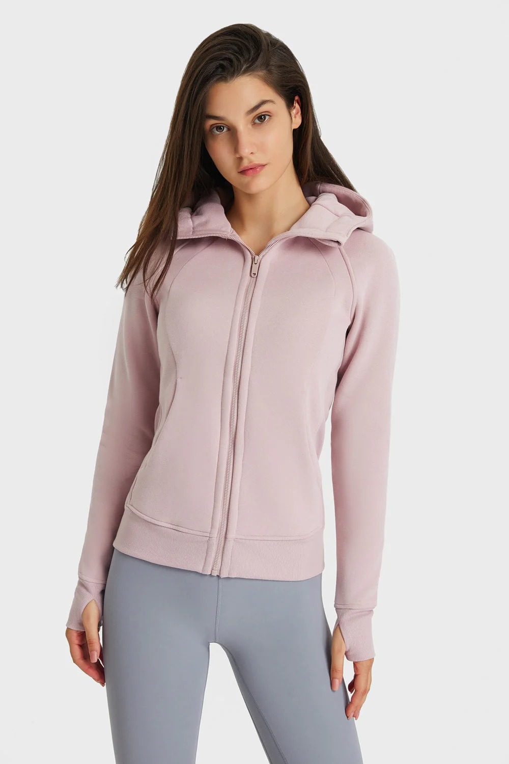 Zip Up Seam Detail Hooded Sports Jacket - Image 19