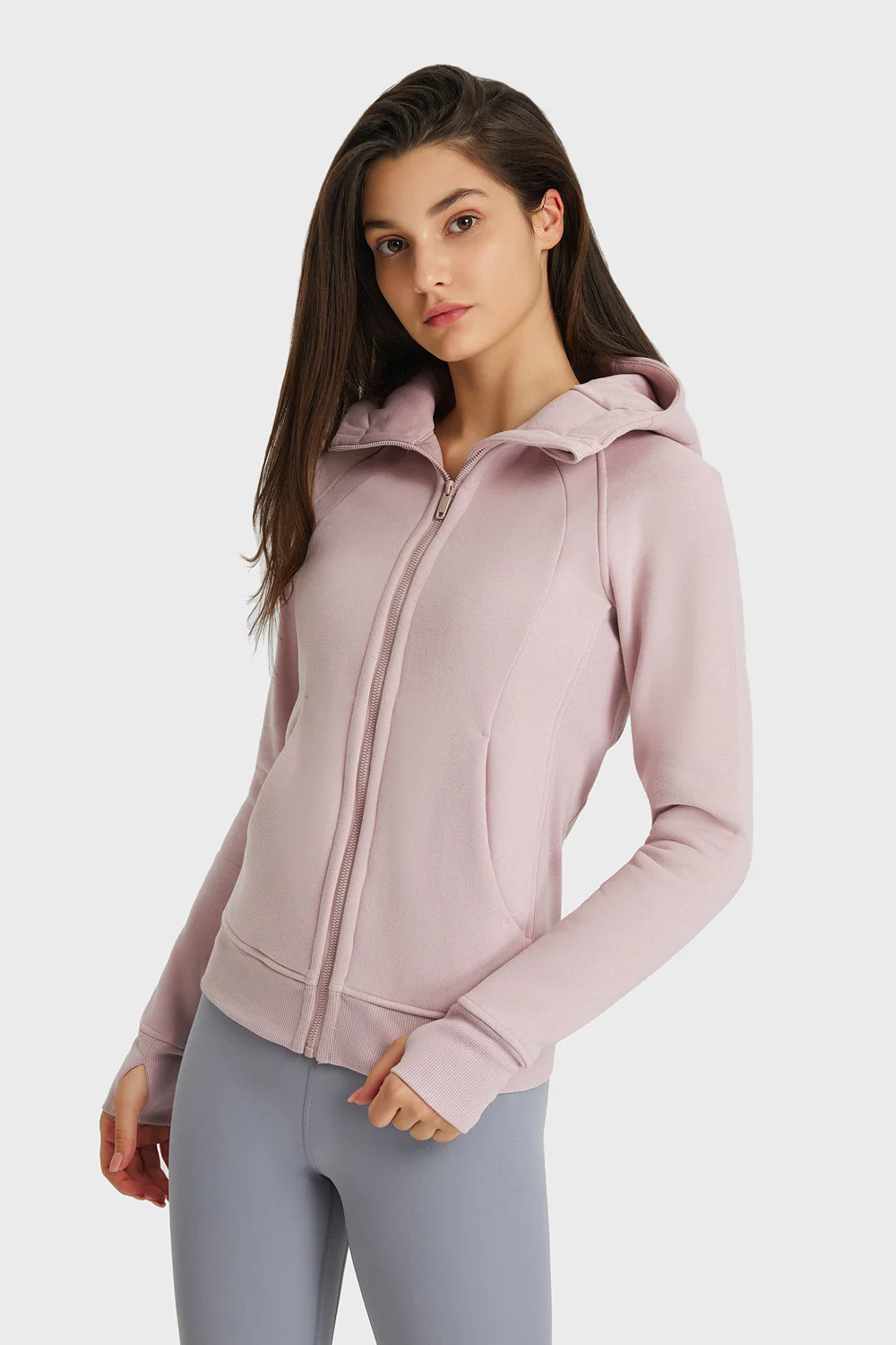 Zip Up Seam Detail Hooded Sports Jacket - Image 21