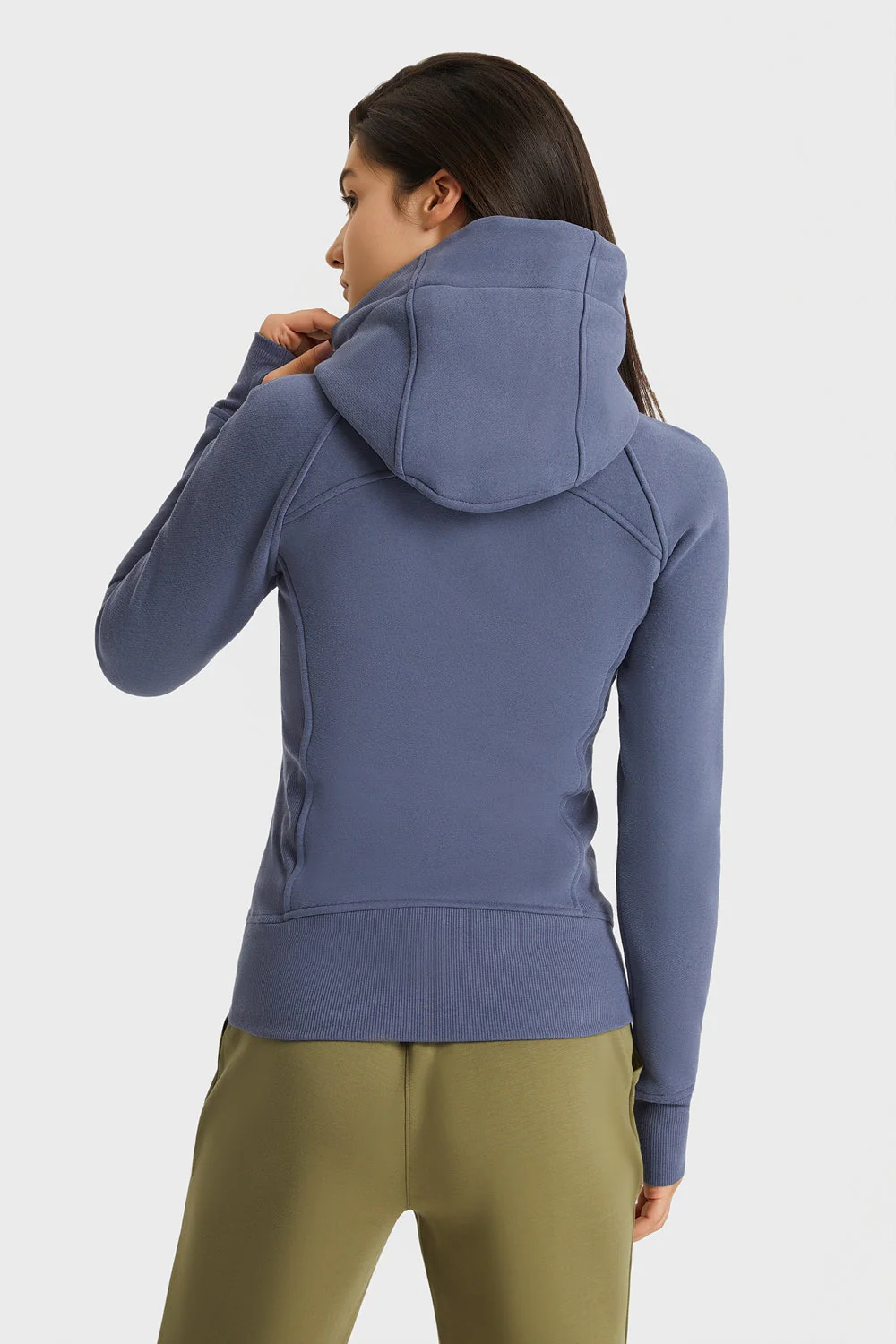 Zip Up Seam Detail Hooded Sports Jacket - Image 5