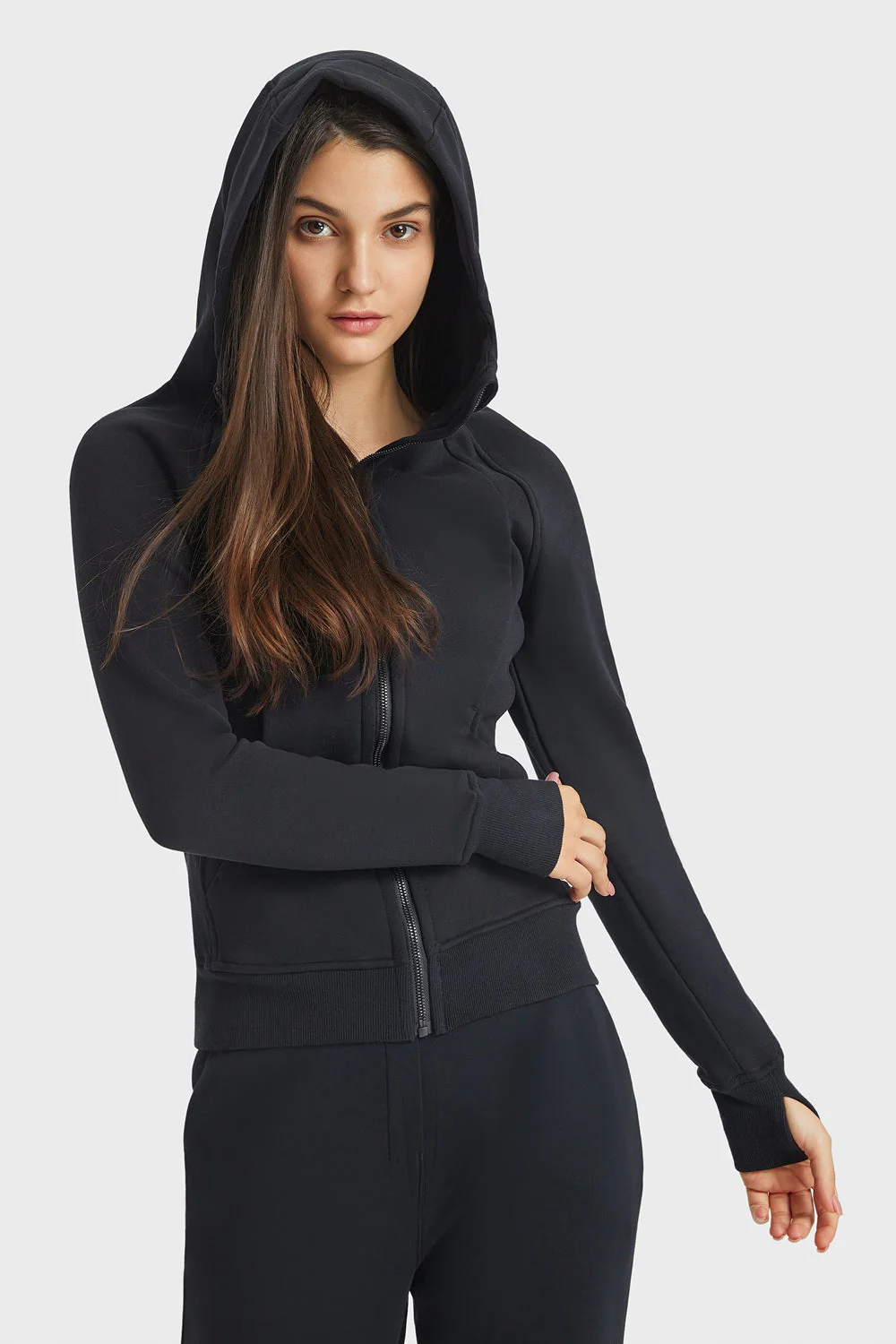 Zip Up Seam Detail Hooded Sports Jacket - Image 9