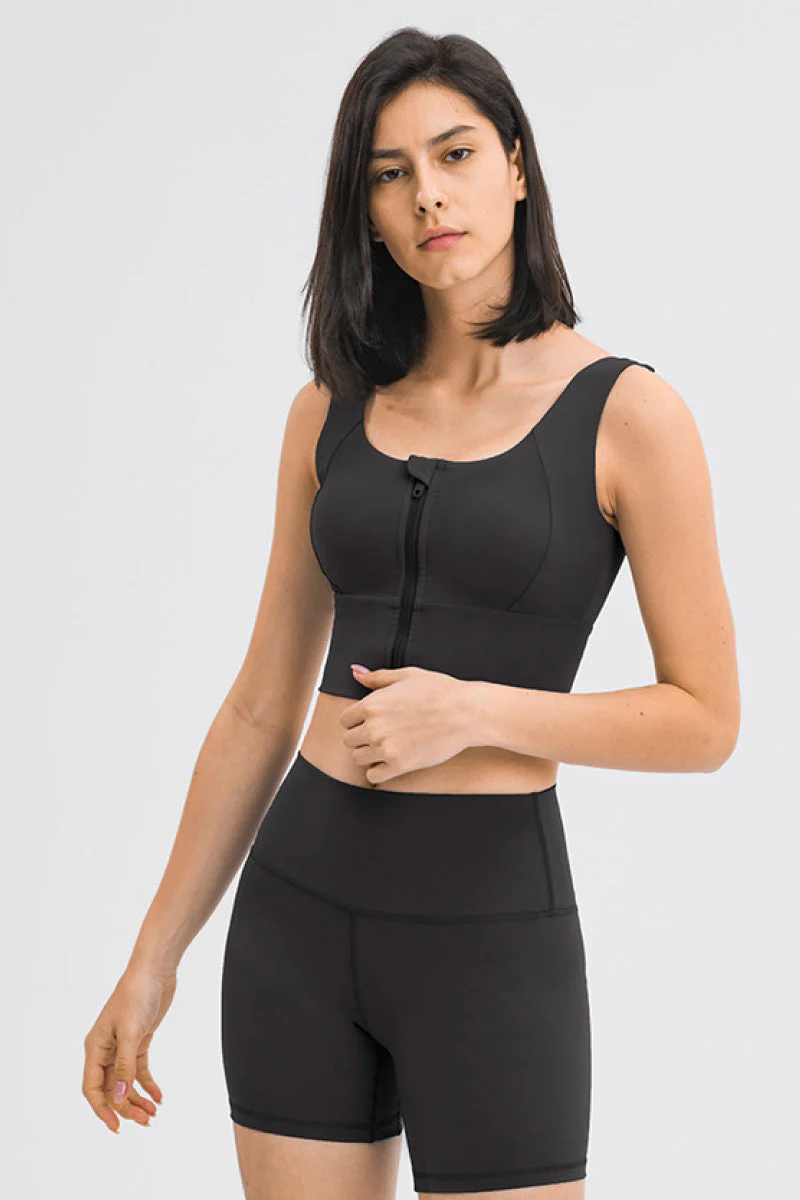 Zipper Front Sport Tank Top - Image 3