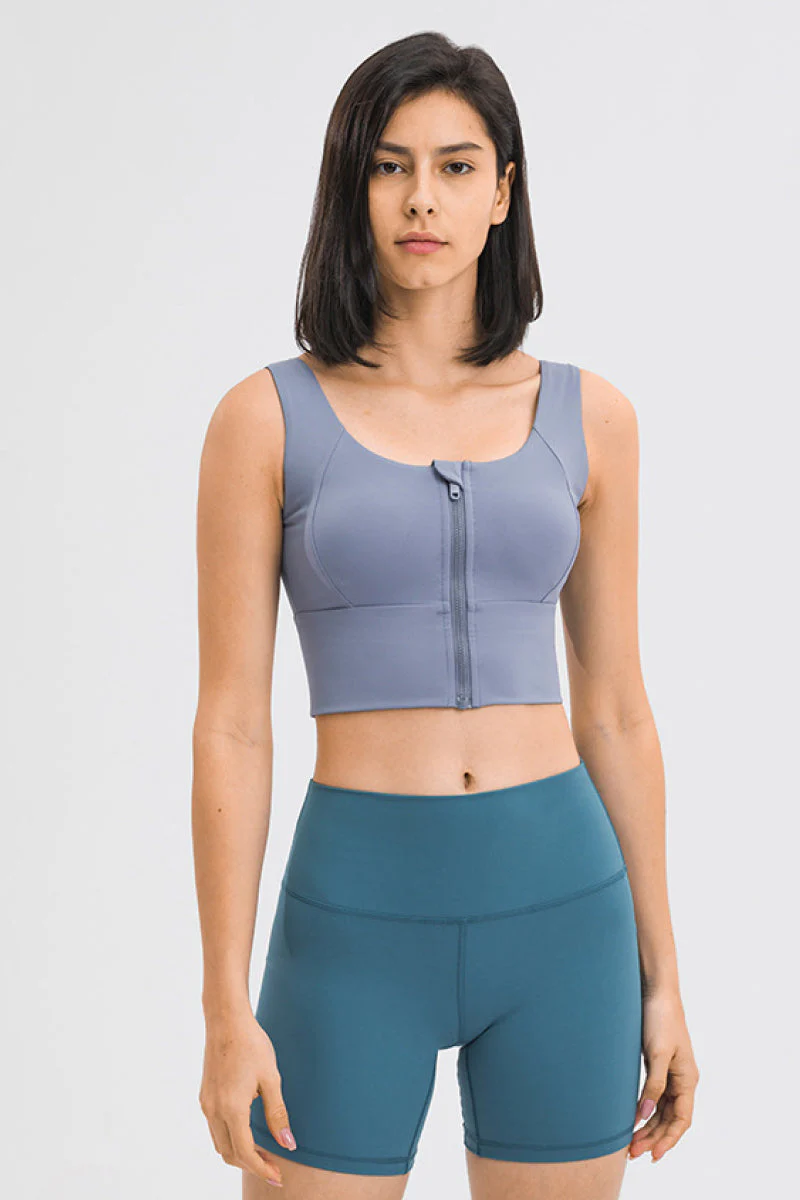 Zipper Front Sport Tank Top - Image 5